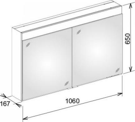 Image du produit Keuco Armoire de toilette Edition 400 21522, montage mural, 1060x650x167 mm