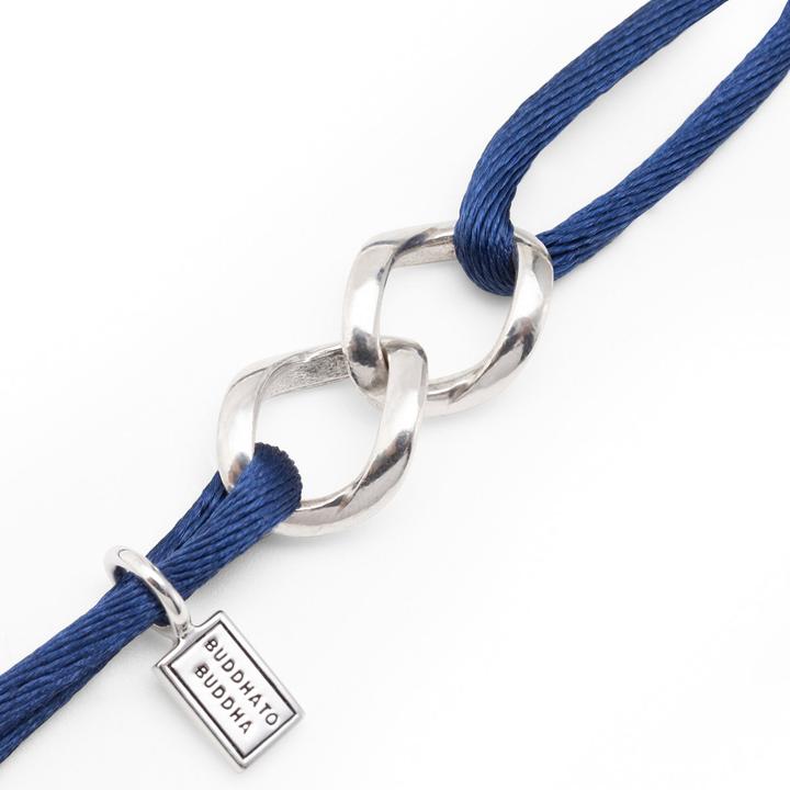 Immagine prodotto Buddha to Buddha Armband Kordel Chain XS Silber Kobaltblau (27 cm, Nylon, Argento 925)