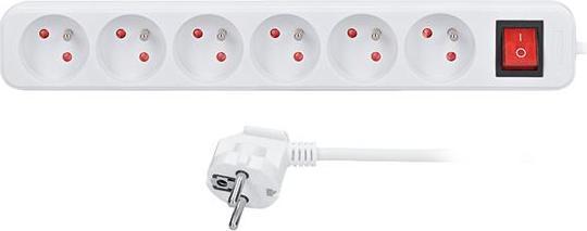 Produktbild Olight Solight extension cord, 6 sockets, white, switch, 3m (3 m)
