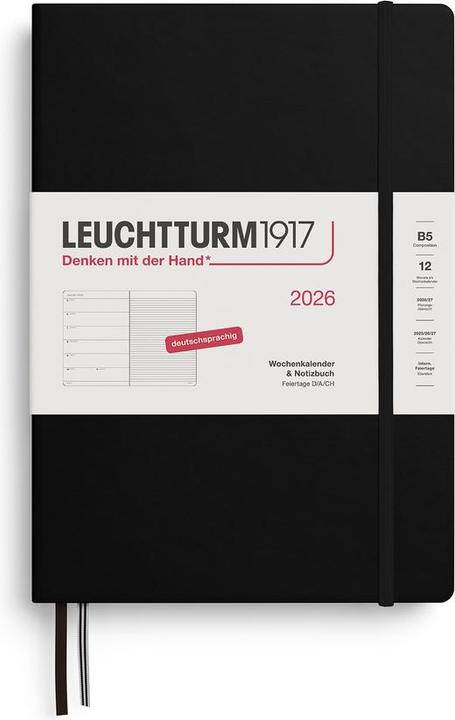 Produktbild Wochenkalender & Notizbuch Composition B5 Schwarz 2026 (Deutsch)