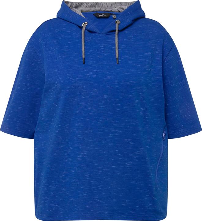 Actual product image Ulla Popken Mesh Lined Hooded Short Sleeve Stretch Sweatshirt (50, 52)