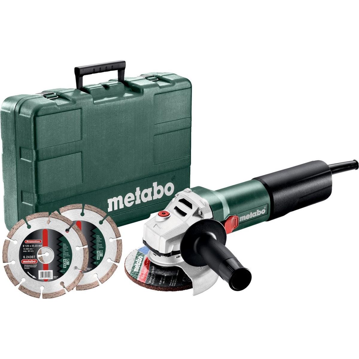 Metabo, Smerigliatrice angolare, SZLIFIERKA KĄT.125 /WQ 1100-125 WALIZKA + 2 TARCZE DIAMENTOWE (125 mm)