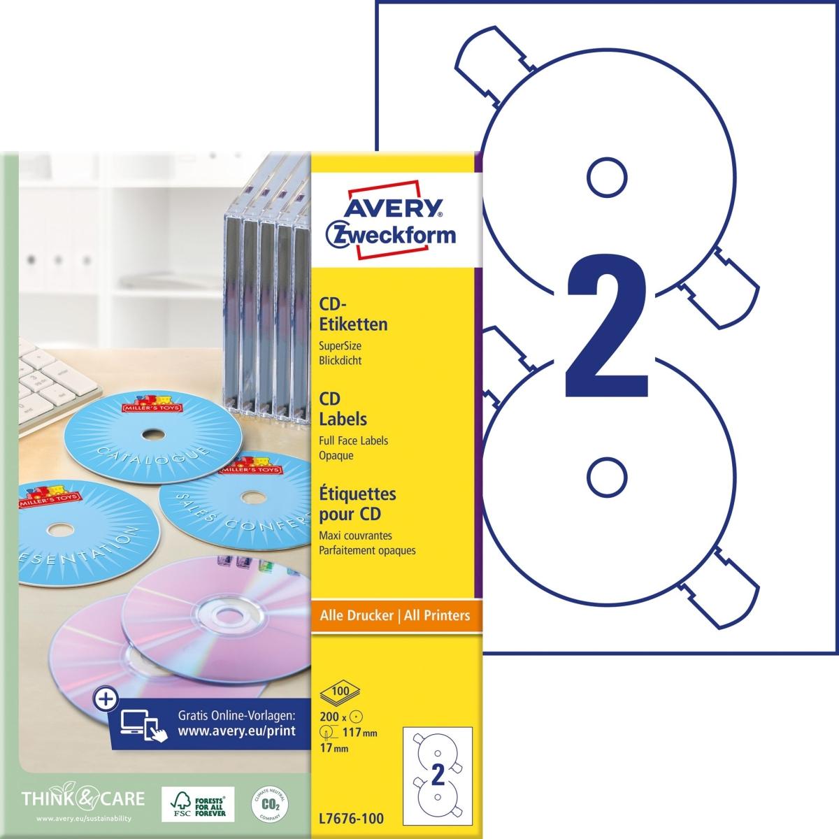 Avery, Etiketten, CD-Etiketten
