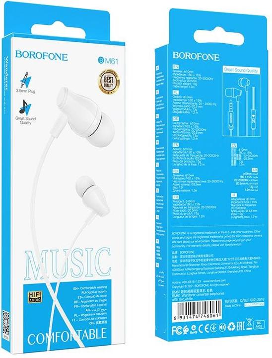 Image du produit Borofone Casque BM61W Wanderer Blanc (Filaire)