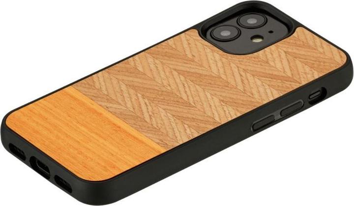 Produktbild Man.Wand & WOOD case for iPhone 12 mini herringbone arancia black (Apple iPhone 12 mini)