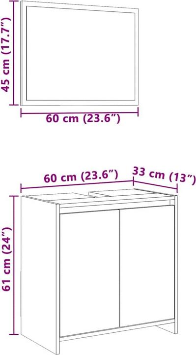 Actual product image vidaXL 2-tlg. Badmöbel-Set