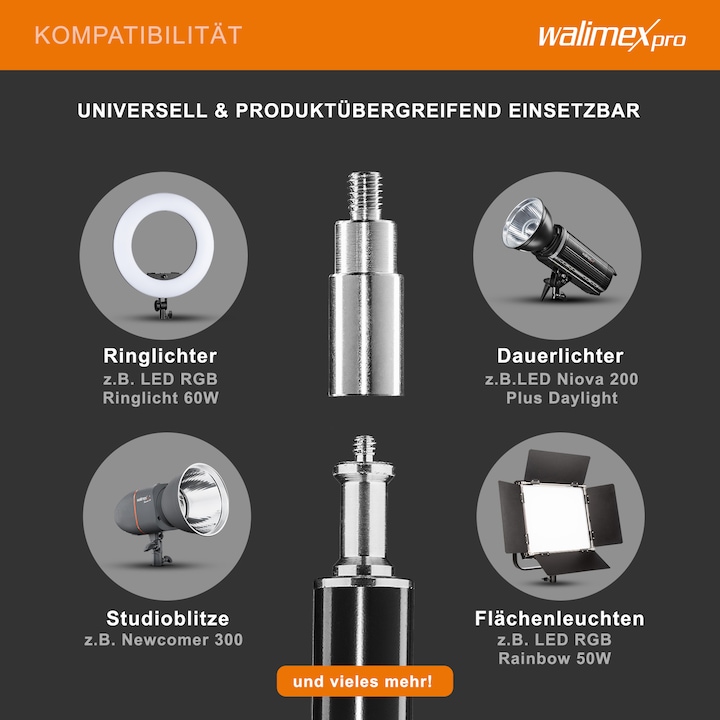 Actual product image Walimex WT-806 Lamp tripod set (256 cm, 6 kg)