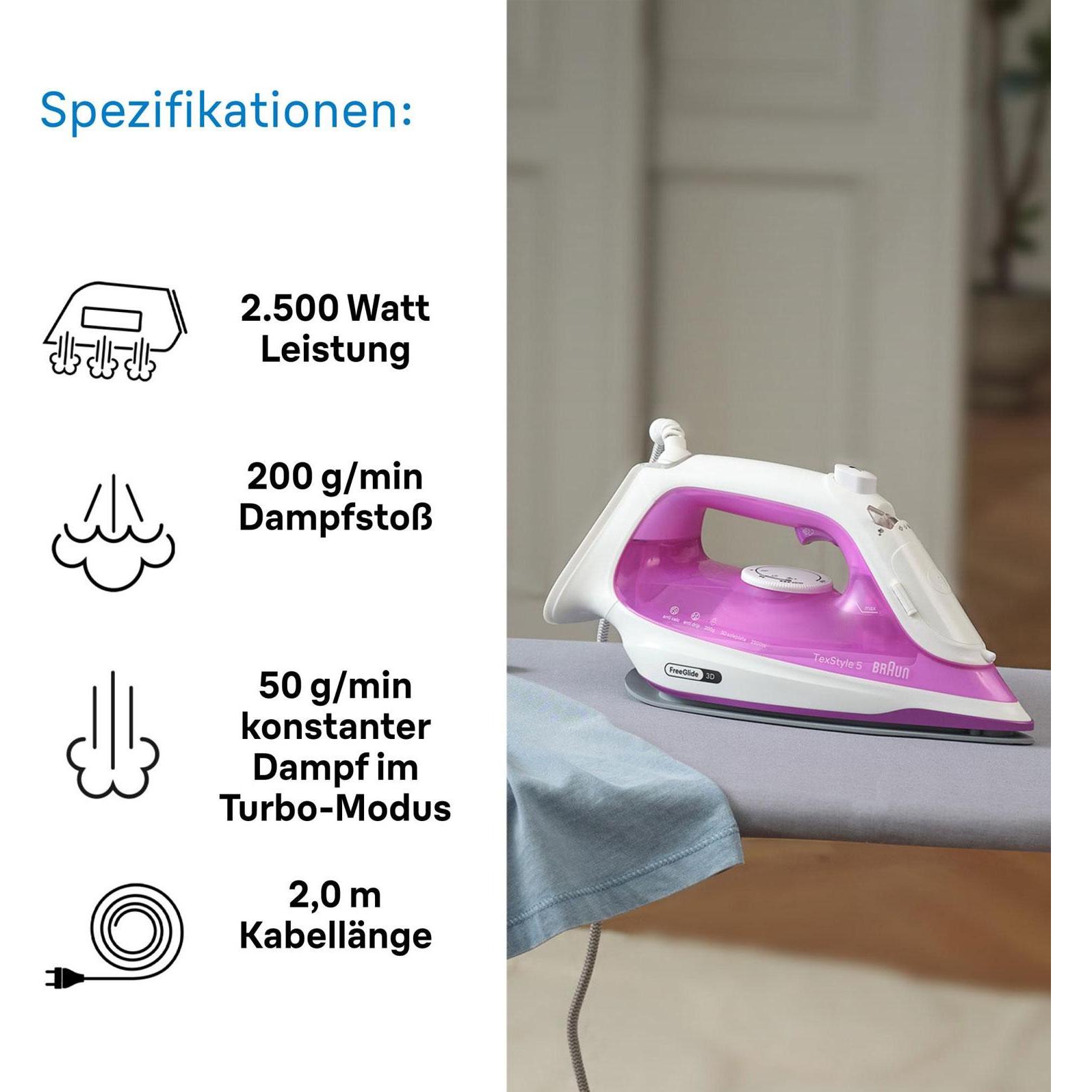 Braun Household TexStyle 1 Dampfbügeleisen SI 1050BL - Bügeleisen mit SuperCeramic Braun Household TexStyle 1 Dampfbügeleisen SI 1050BL - Bügeleisen mit SuperCeramic