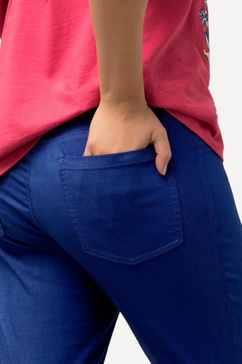 Produktbild Ulla Popken Caprihose Sienna, Fransensaum, schmales Bein, Stretch (60)