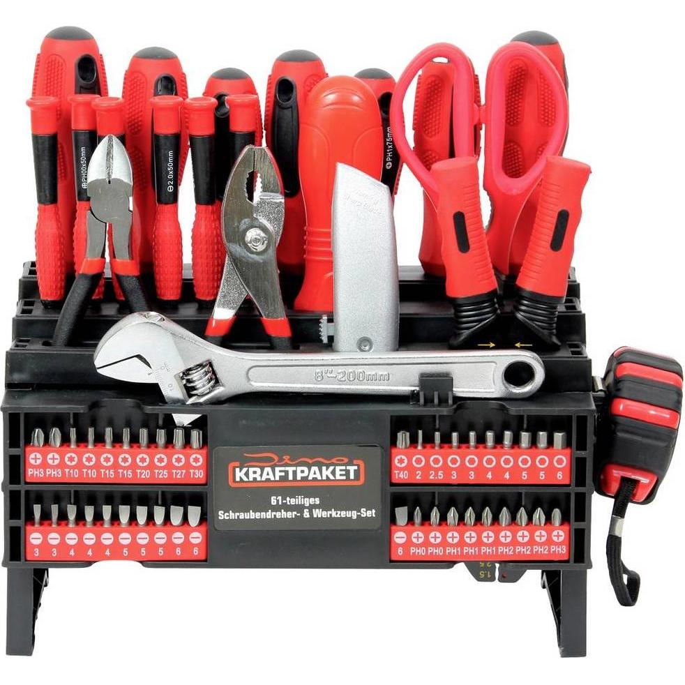 Dino, Werkzeugkoffer, KRAFTPAKET 61tlg. 130300 Werkzeugset (61 Teile)