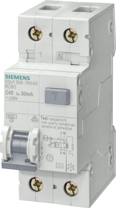 Produktbild Siemens RCBO 1P+N Pole Type A 30mA 6kA C 6A