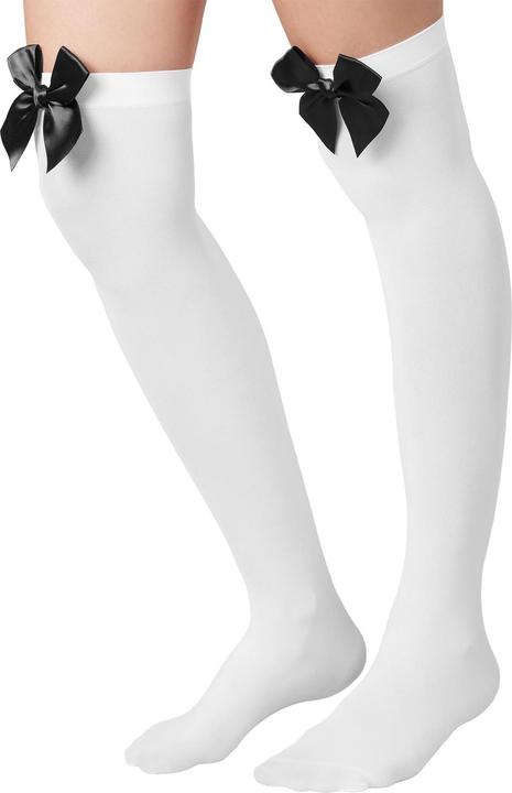Produktbild tectake Overknee-Strümpfe mit schwarzer Schleife (One Size)