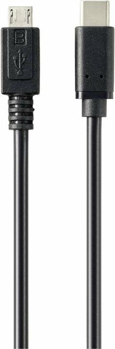 Actual product image Renkforce USB cable USB 2.0 USB-C® plug, USB-Micro-B plug 1.00 m Black R (1 m, USB 2.0, 15 W)