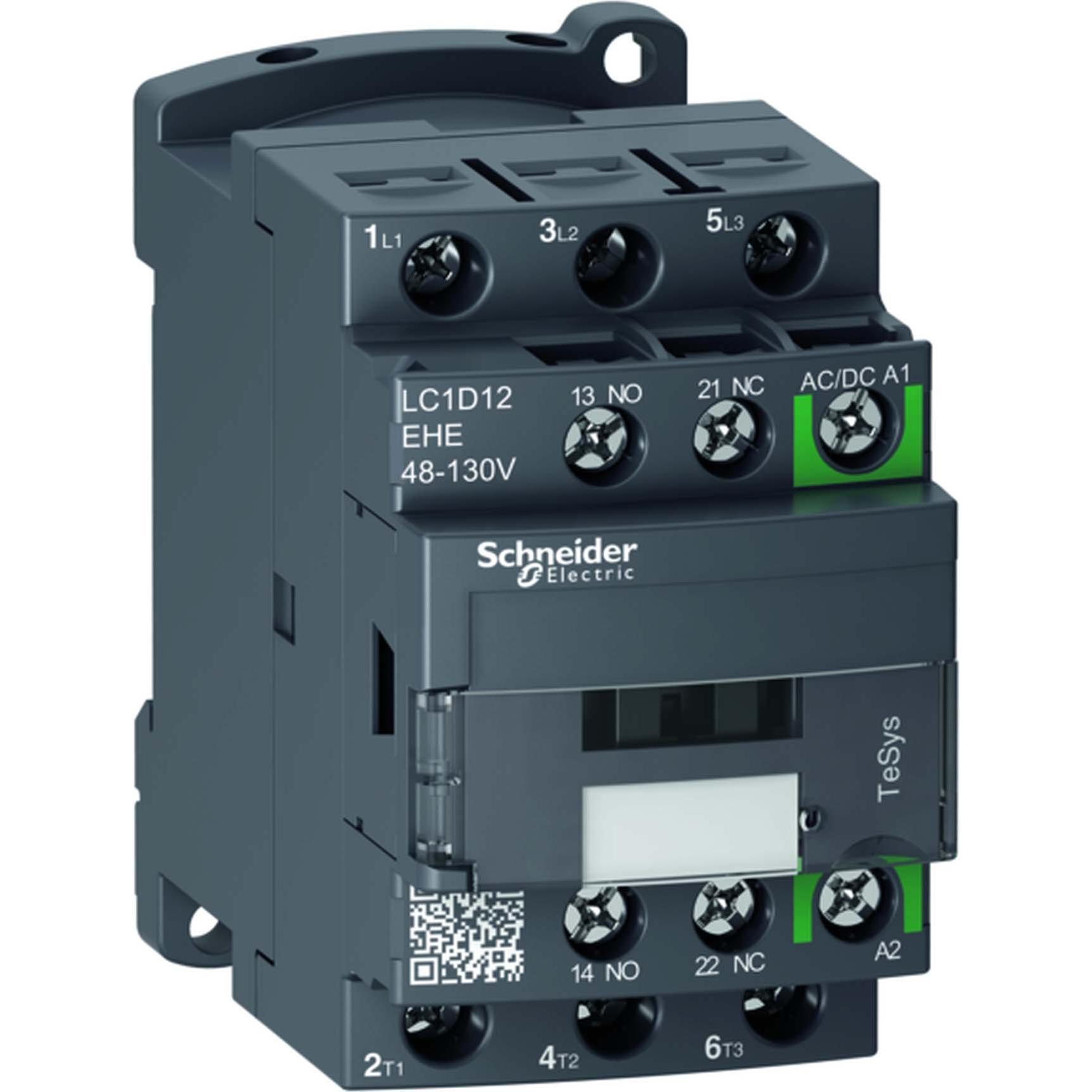 Schneider Electric Contactor 12A 3P AC3 48-130VACDC coil, Relais