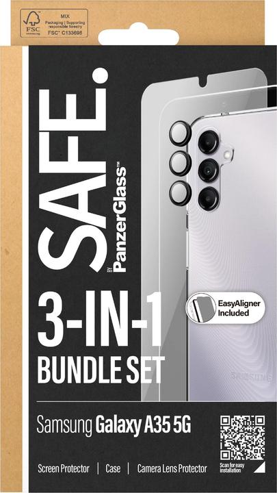 Actual product image Safe Edge to Edge Glass + Case (1 Piece, Samsung Galaxy A35)