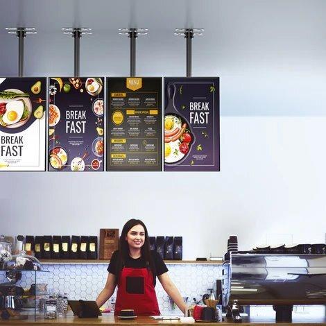 Actual product image Onkron Ceiling mount with adjustable height for 32 to 80-inch LED TVs, VESA 600x400, 65KG, black (Ceiling, 80", 65 kg)