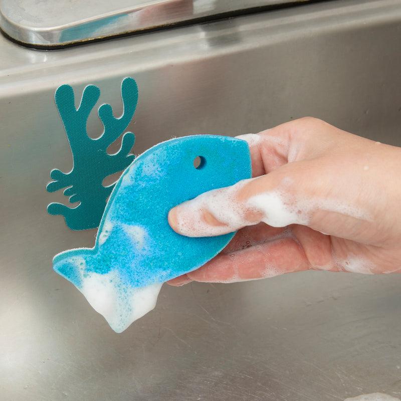 Thumbnail - Kikkerland Sink Sponge And Holder Fish, Abtropfgestell
