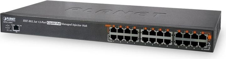 Image du produit Planet Injector Hub 12 ports GB 802.3at POE+ (802,3at (PoE+), 360 W)
