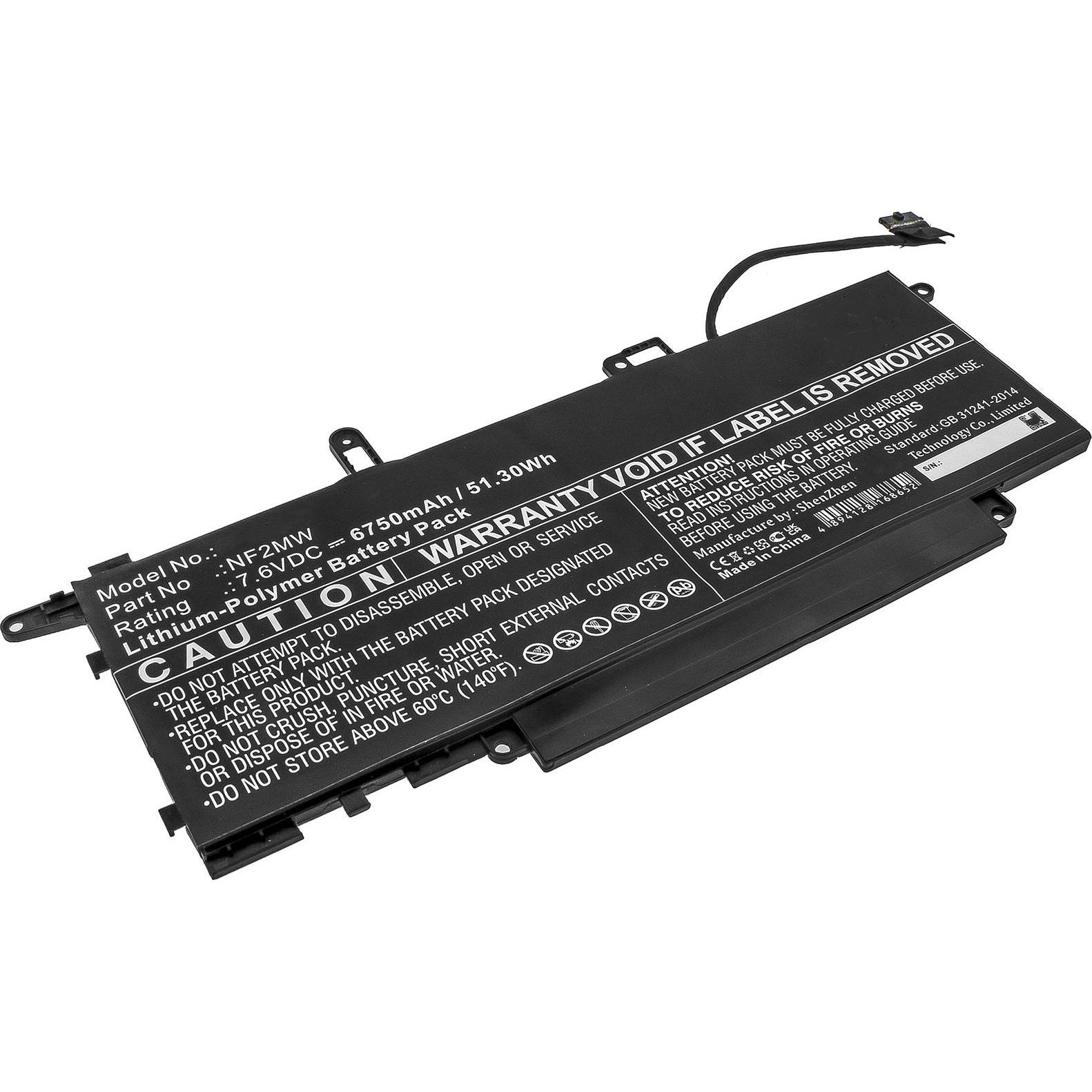 AGI Akku kompatibel mit Dell Latitude 9510 2-in-1 (6850 mAh), Notebook Akku, Schwarz