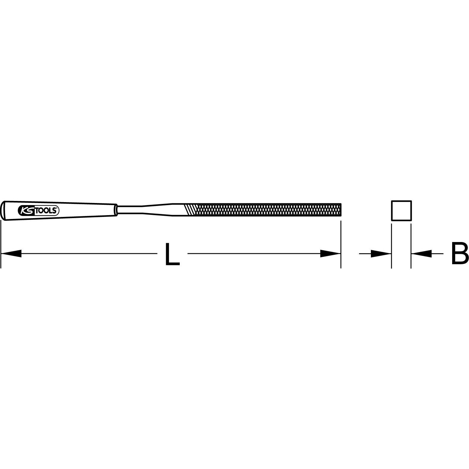 Thumbnail - KS Tools, Raspel + Feile, Vierkant-Nadelfeile, 2mm (Hieb 3, 145 mm)