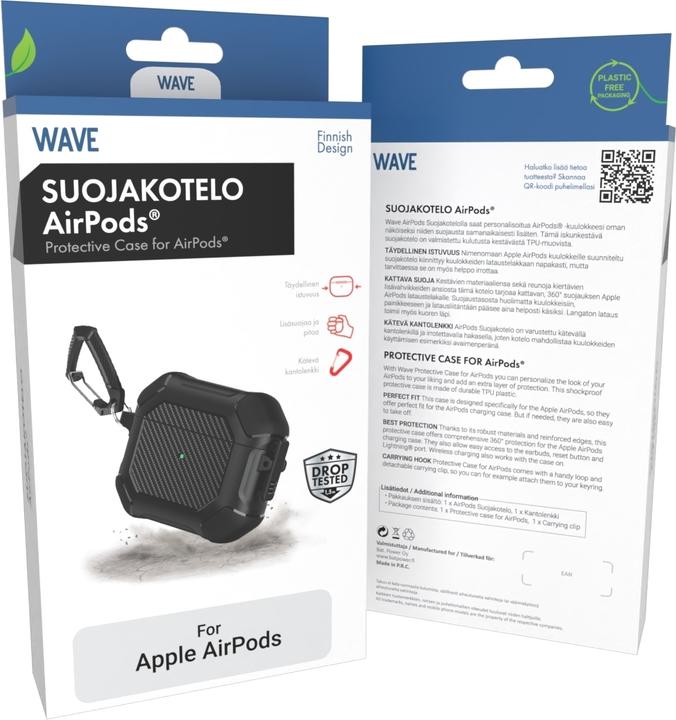 Actual product image Wave Rugged suojakotelo, Apple AirPods Pro 2022, musta (Headphone sleeve)