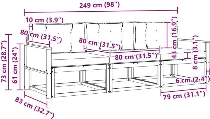 Produktbild vidaXL Outdoor-Sofagarnitur