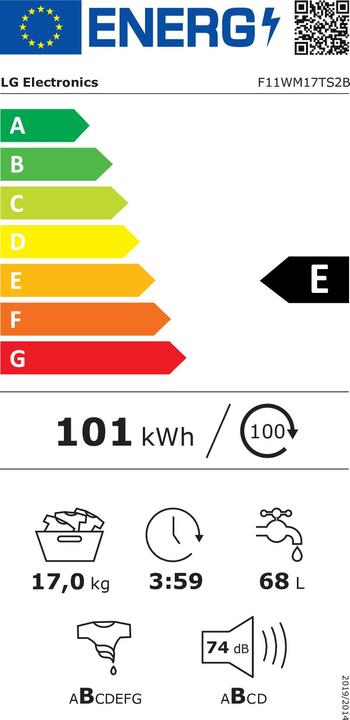 Energie-Label LG F11WM17TS2B (17 kg, Links)