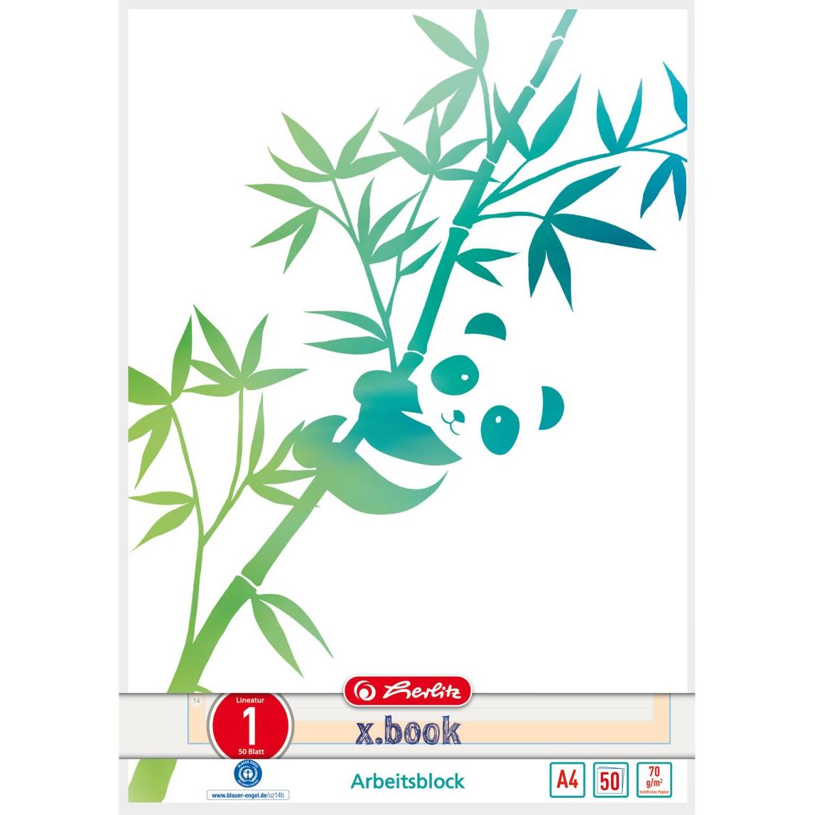 Herlitz, Heft + Block, GREENline Notizbuch 50 Blätter (A4, Liniert, Weicher Einband)