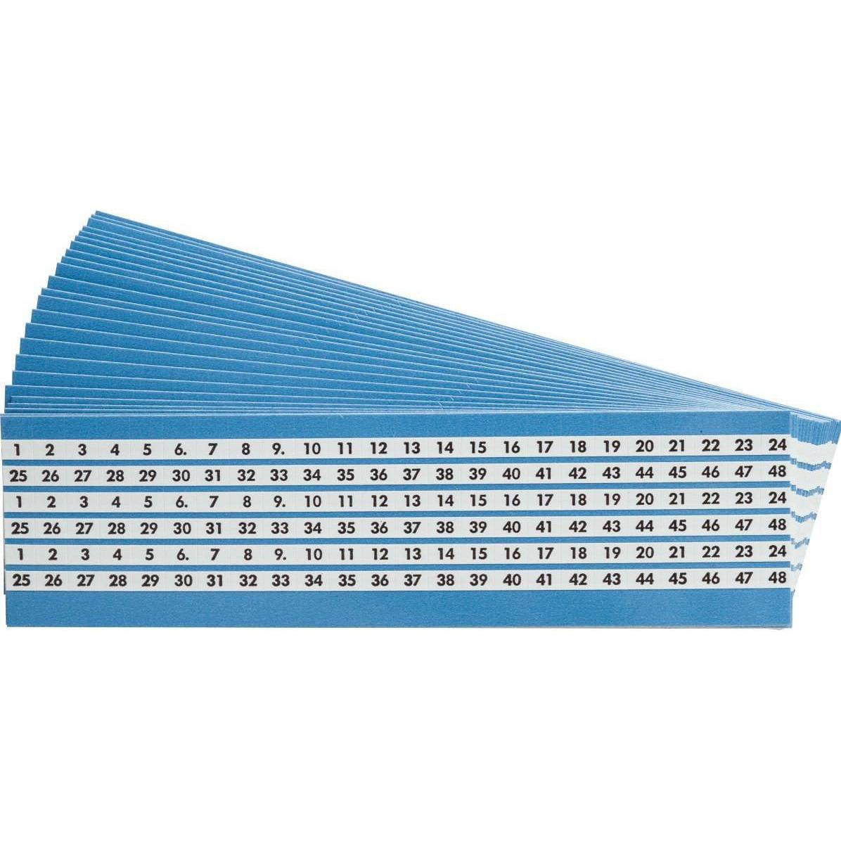 Brady, Etiketten, WM-1-48-TM, B-500, Vinyl, Markierer, Weiss, 8 x 5mm, Nr. 1-48 ( 25 Karten á 144 Etik.)