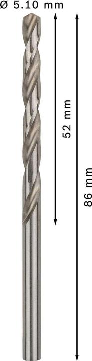 Actual product image Bosch Professional Zubehör PRO Metal HSS-G twist drill, 5.1 x 52 x 86 mm (5.1 mm)