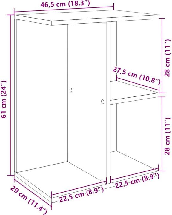 Immagine prodotto vidaXL Nachttisch (46.50 x 29 x 61 cm)