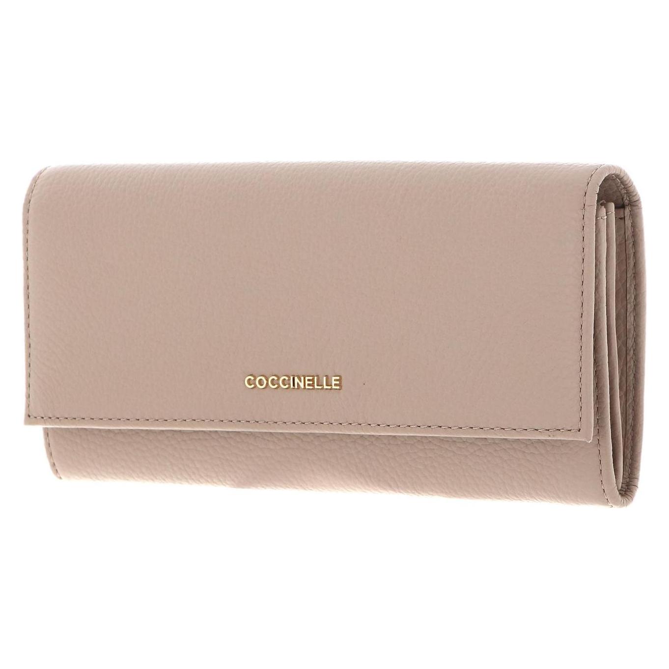 Coccinelle, Damen, Portemonnaie, Metallic Soft Wallet, Beige