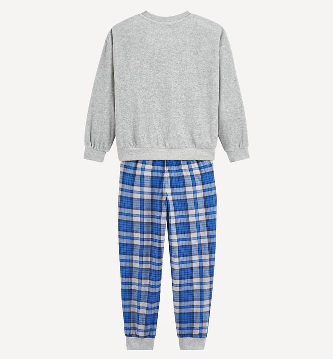 Produktbild La Redoute Collections Pyjama mit Botschaft und karierte Hose (140)