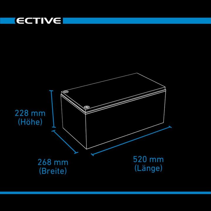 Actual product image Ective LC 300L LT 12V LiFePO4 Lithium Supply Battery 300 Ah (12 V, 300 Ah)
