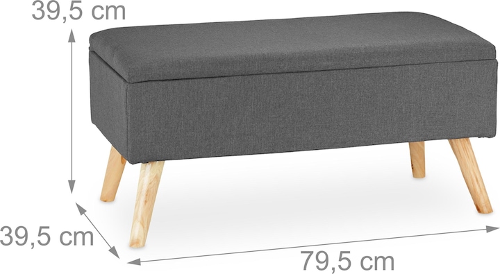 Image du produit Relaxdays Banc de rangement, rembourré (79.50 cm)