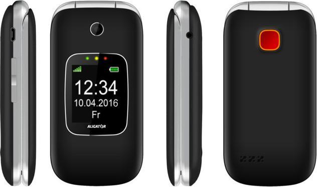 Actual product image Aligator V650 (2.4") Black, Silver Senior phone (2.40", 1.30 Mpx)