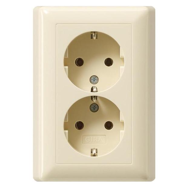 Gira, Stopcontacten, Schuko 2f Massief Pl. Zonder Cr. Stk Standaard 55 078801