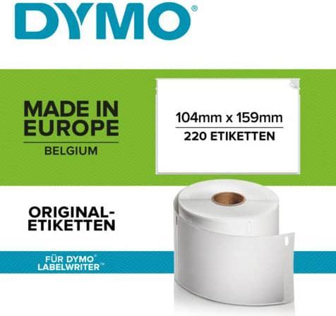 Actual product image Dymo Labels LabelWriter 4XL 104x159 mm, 220 pcs. (10.40 cm)