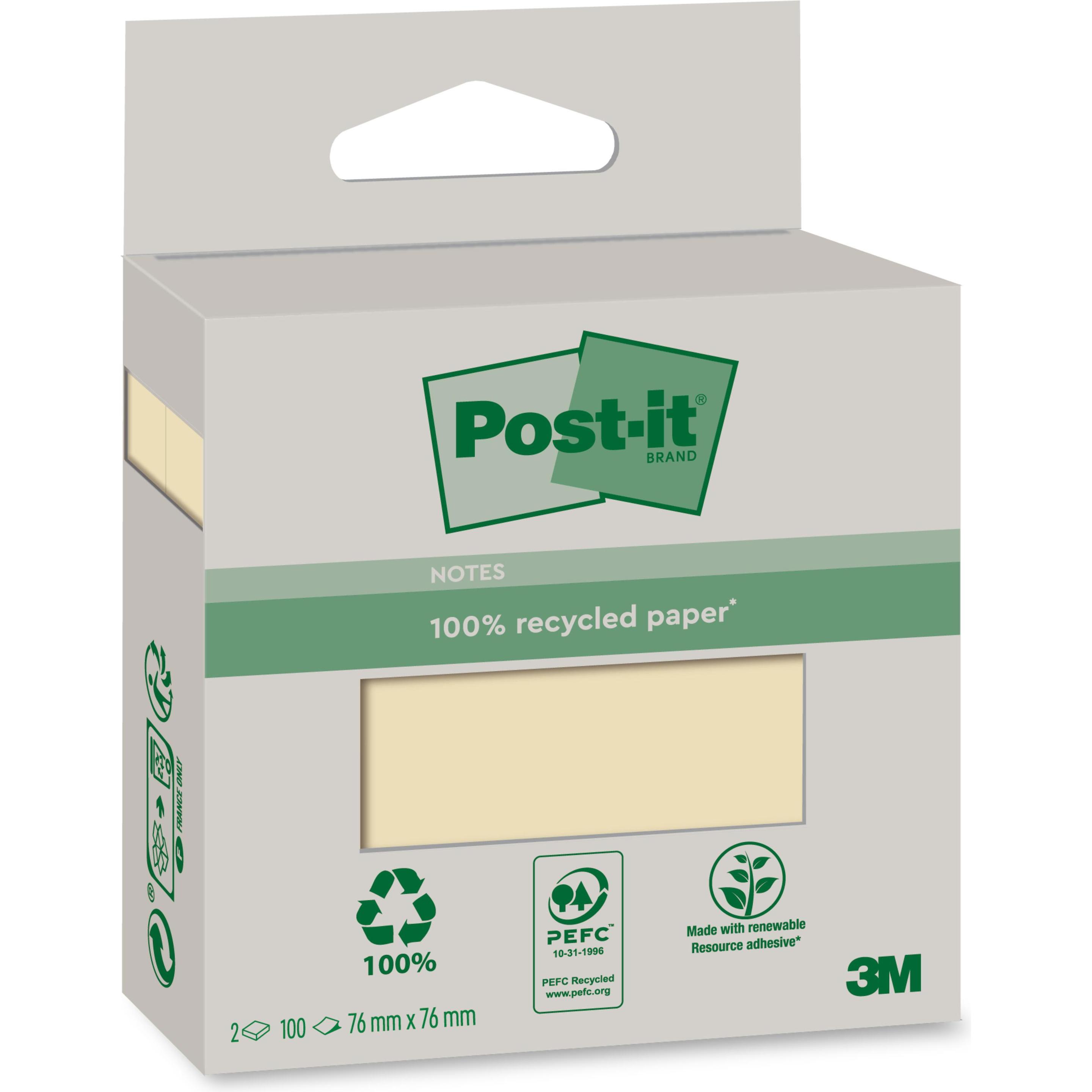 Post-it Recycling Notes (7.6 x 7.6 cm) (6820R-2Y)