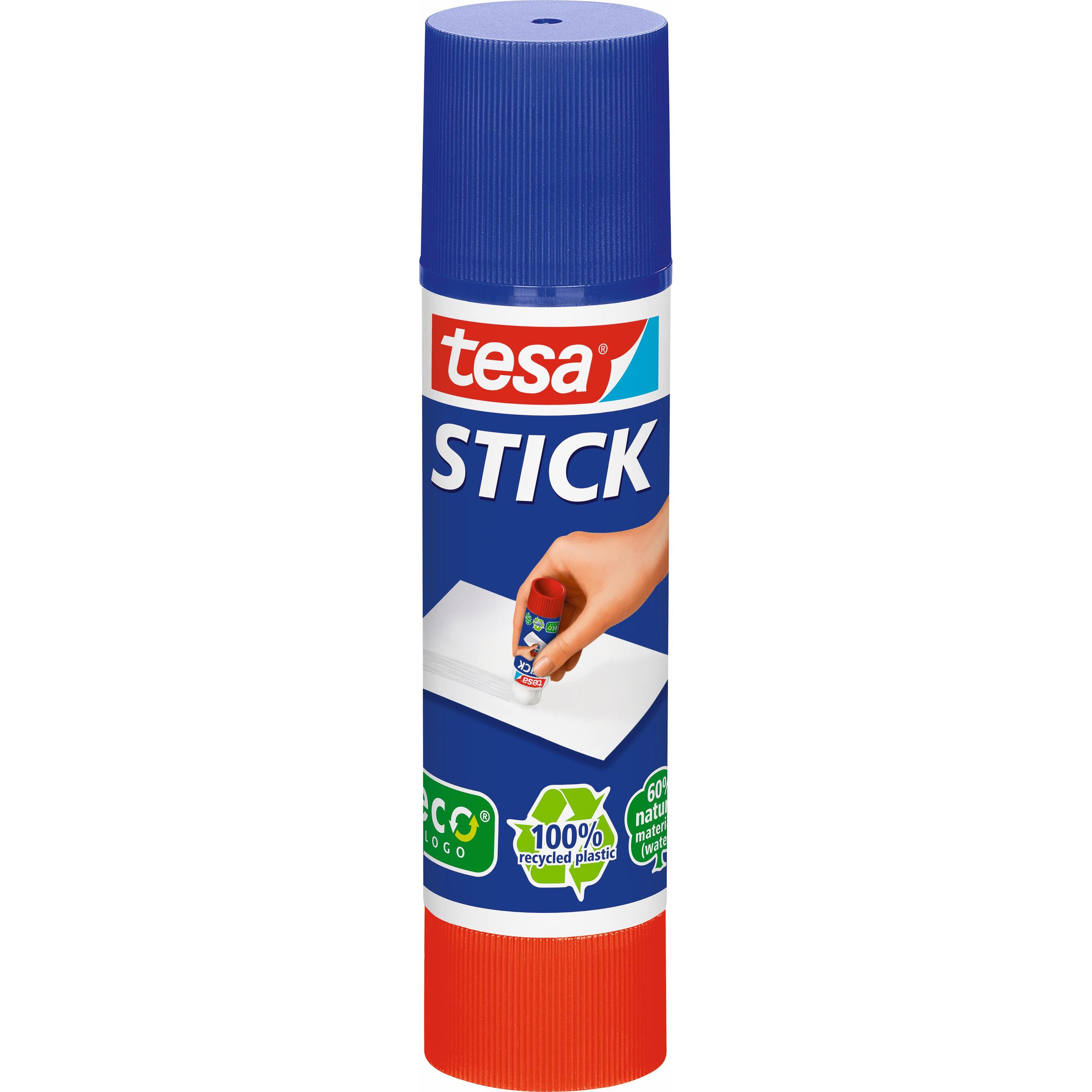 15x tesa, Klebestift, Klebestift ecoLogo, geruchsneutraler Klebstick für Papier / Pappe