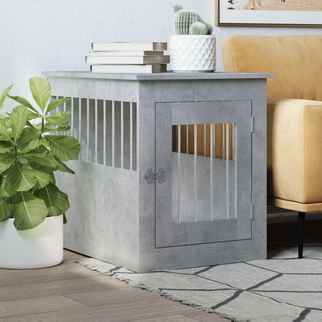 VidaXL Hundekäfig im Möbelstil Betongrau 55x75x65 cm Holzwerkstoff, Hundehütte
