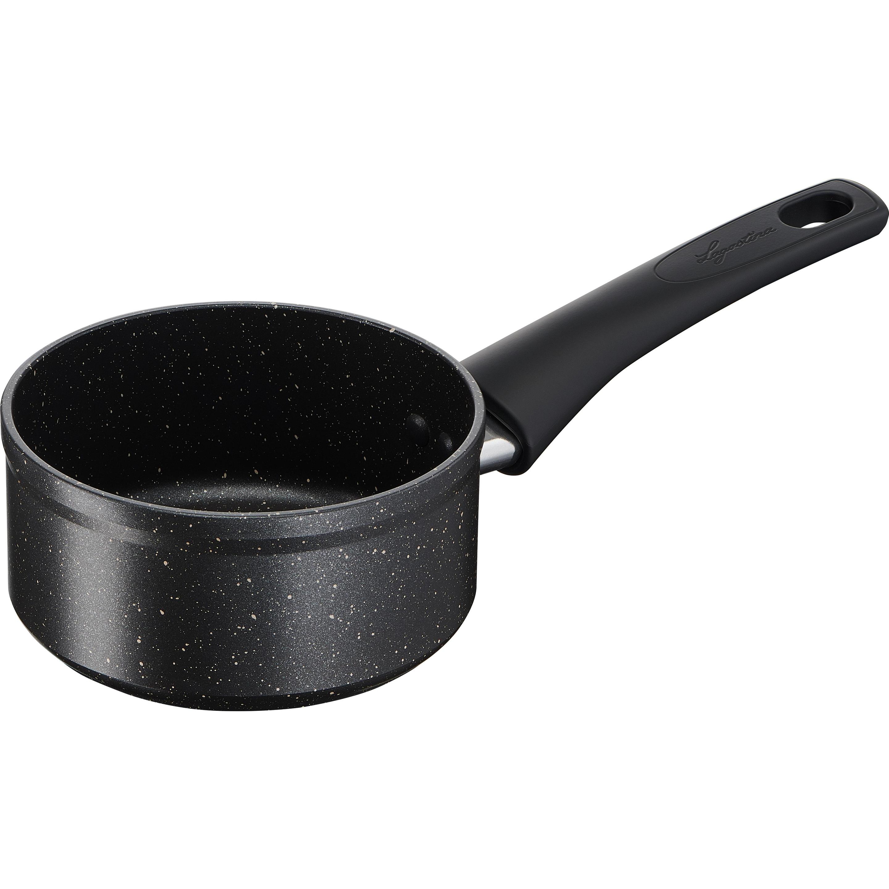 Lagostina Runde Küche Einfach Pfanne, 14 cm, Padella + Pentola, Nero