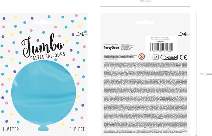 Produktbild Partydeco Ballon Jumbo Bleu Clair Pastel (1x)