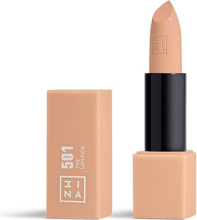 3INA MAKEUP Der Lippenstift 501 Creme-Lippenstift mit Vitamin E und Sheabutter pflegt die Lippen lange (501 - Klassisches Beige)