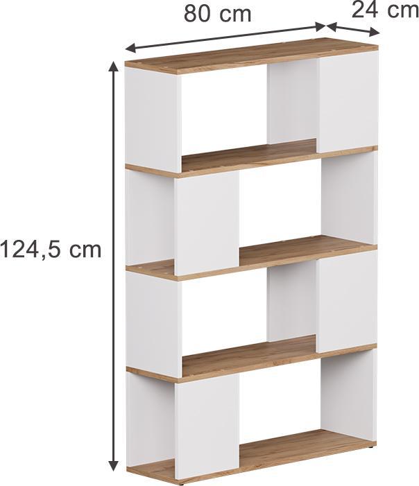 Actual product image Vicco Raumteiler Eneos, Weiss/Goldkraft Eiche, 80 x 124.5 cm