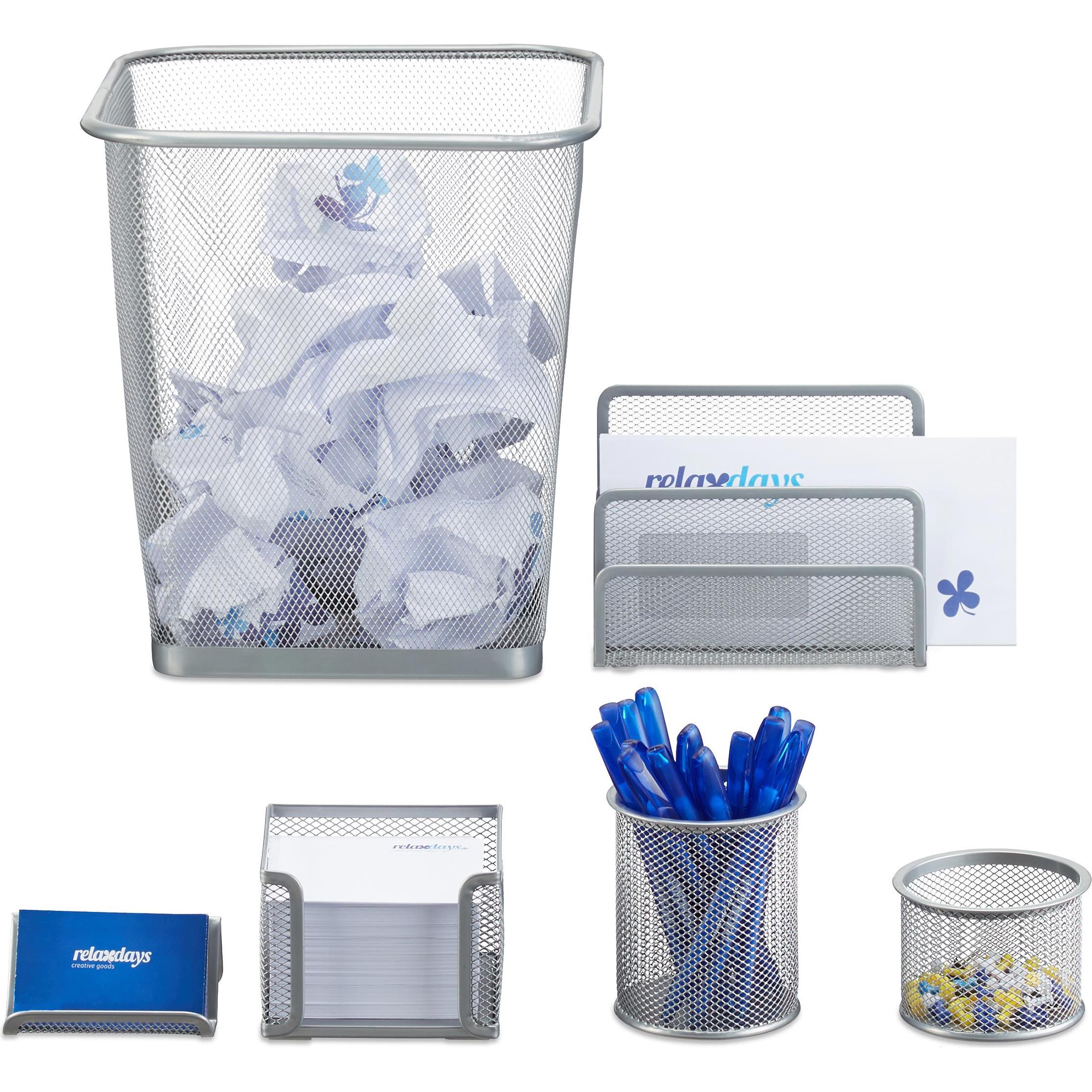 Relaxdays, Schreibtisch Accessoire, 6tlg. Schreibtischorganizer