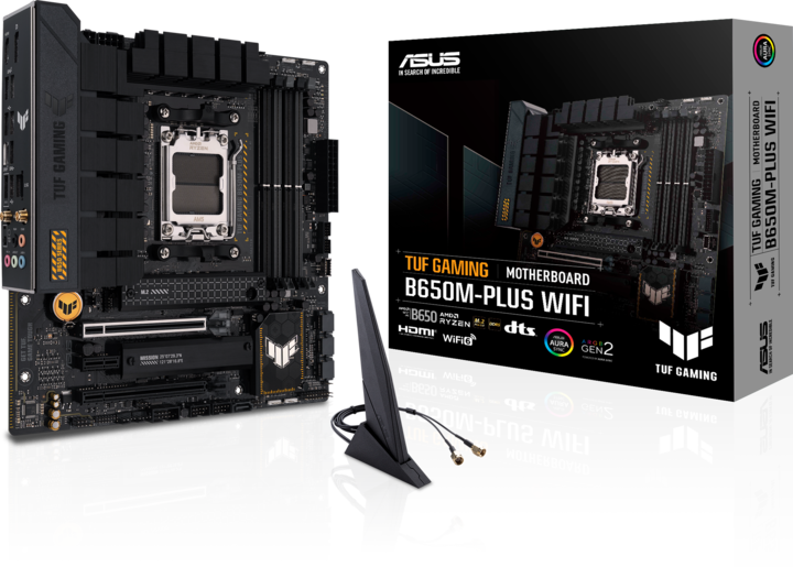 Produktbild ASUS TUF GAMING B650M-PLUS WIFI (AM5, AMD B650M, mATX)