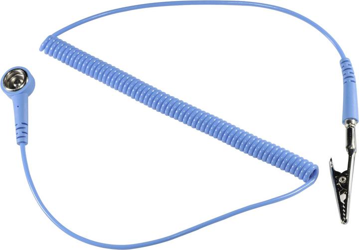 Image du produit Tru Components Câble spiralé ESD avec bouton-pression et pince crocodile