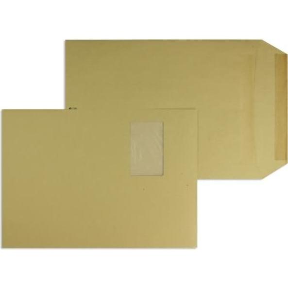 Blanke, Versandtasche + Luftpolstertasche, Versandtaschen C4 90g/qm SK Pergamin-Fenster VE=250 St. braun