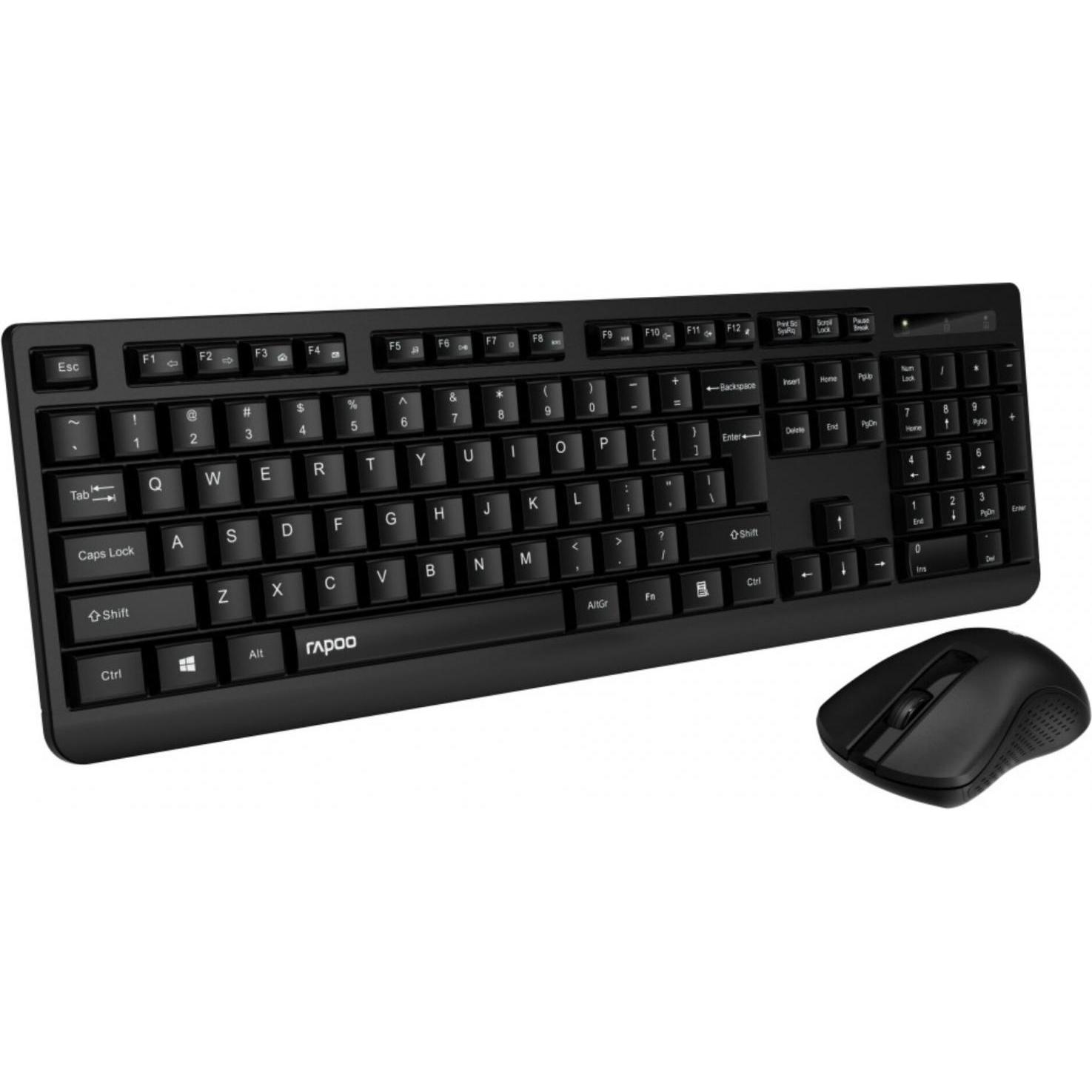 Thumbnail - Rapoo X1700 Schwarz Kabelloses Multi-Mode-Deskset (DE, Kabellos), Tastatur, Schwarz